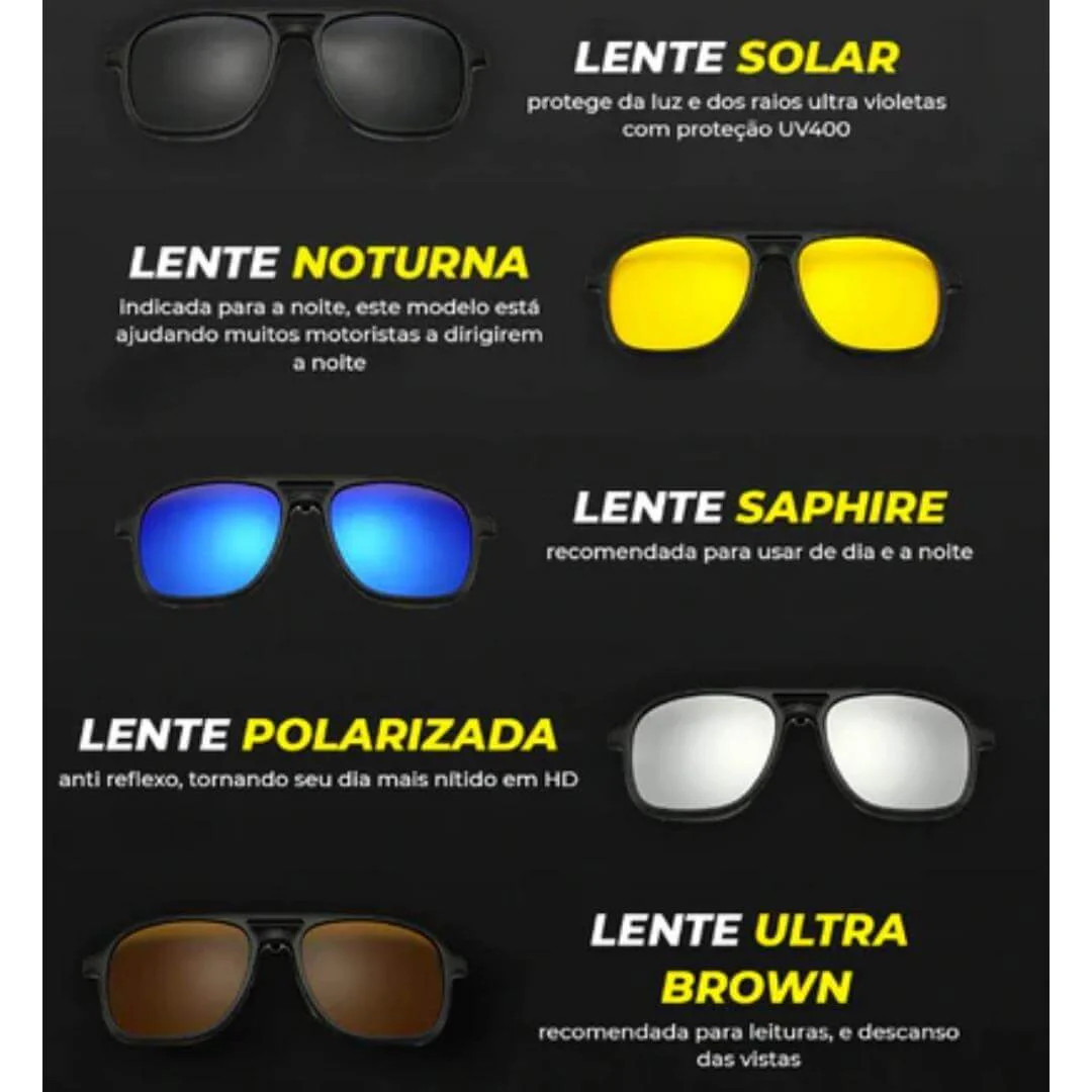 Óculos de Sol Multilente - 6 em 1 + Brinde Exclusivo - Image 6