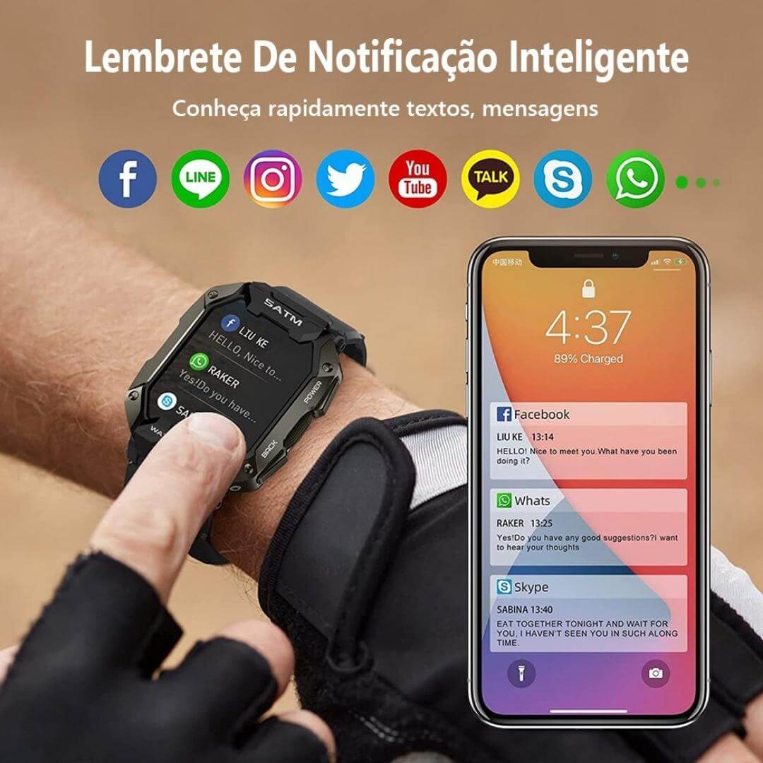 Smartwatch Militar - Navy Pro™ [2ª Pulseira de Brinde] - Image 5